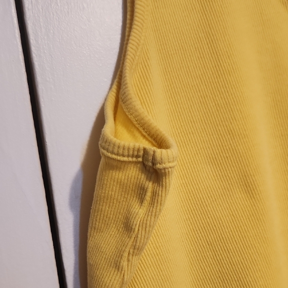 🔥Woman Within Ribbed Sunny Yellow Tank Top - Picture 3 of 4